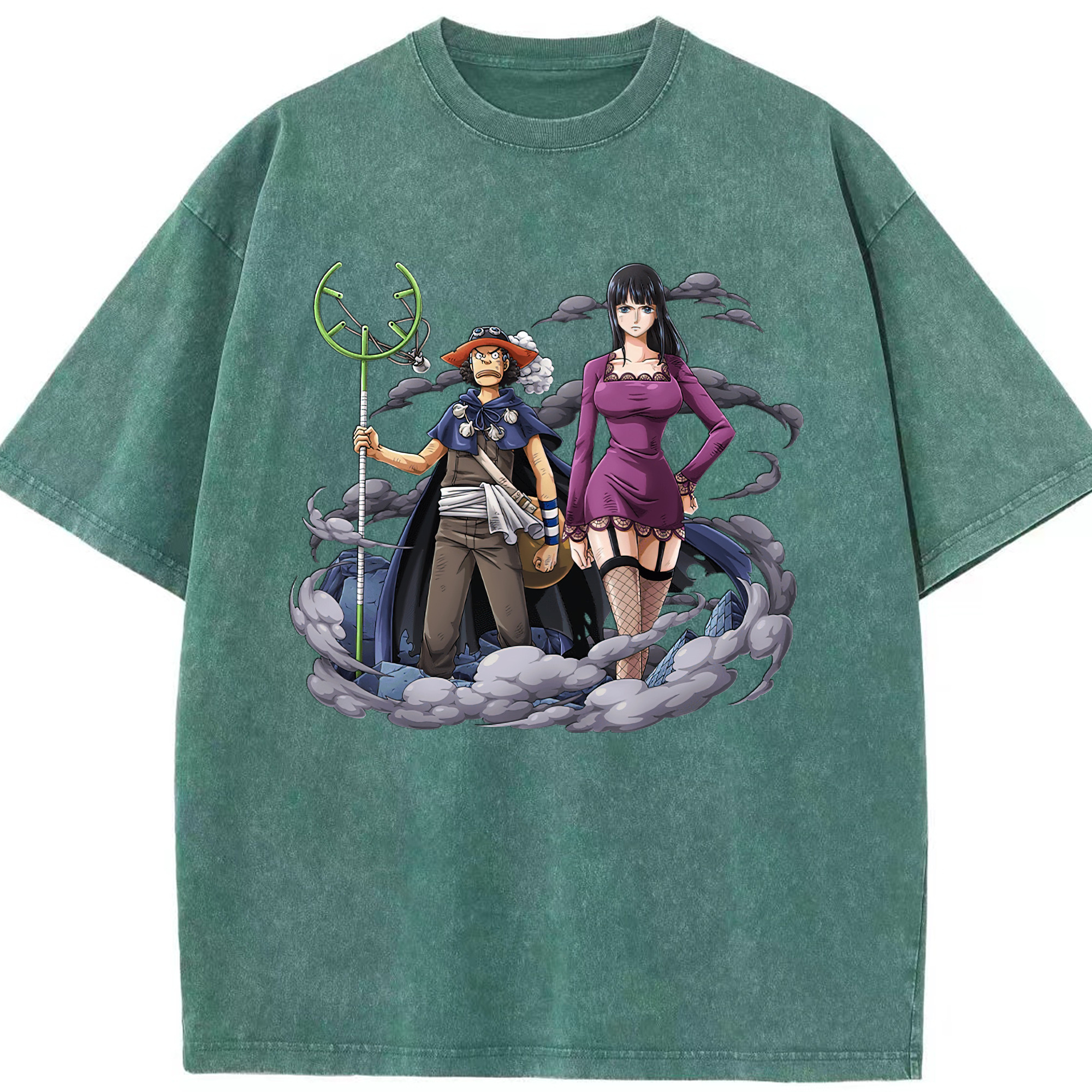 ワンピース ニコ・ロビン ONE PIECE Nico Robin 綿100% ヴィンテージ風 半袖Tシャツ（フロントプリント）